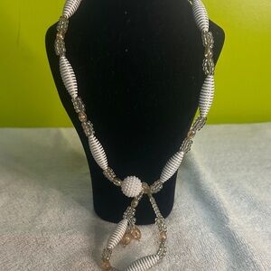Elegant Black and White Beaded Necklace